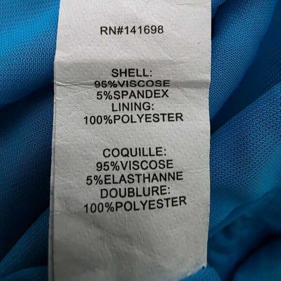 Ramy Brook Blue Draped Long Sleeve Dress M Viscose/Spandex Blend - Picture 6 of 10